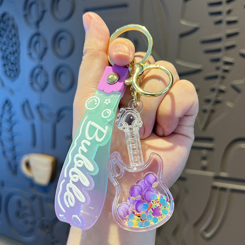 Wholesale Oiled Fruit Guitar Cartoon Keychain